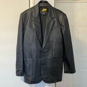 JD Men’s Black Leather Jacket Size Small